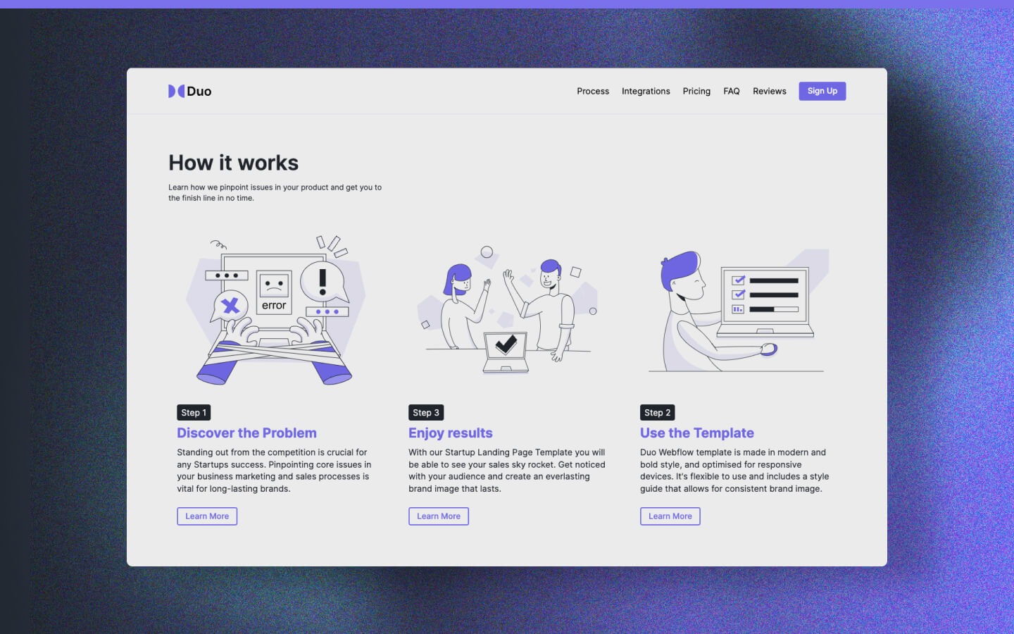 Duo - Startup Landing Page Webflow Template Image 1
