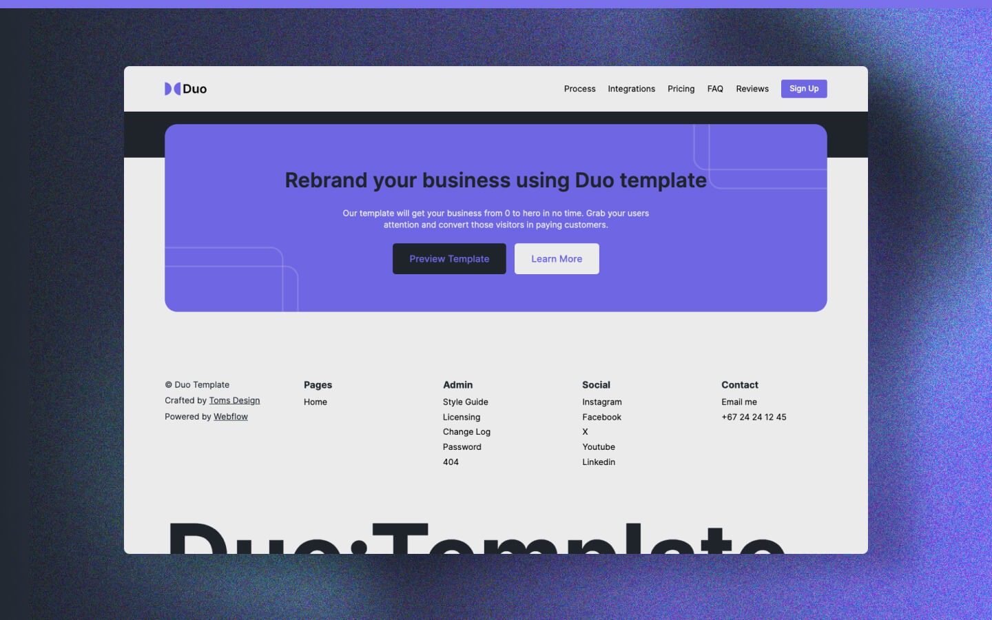 Duo - Startup Landing Page Webflow Template Image 3