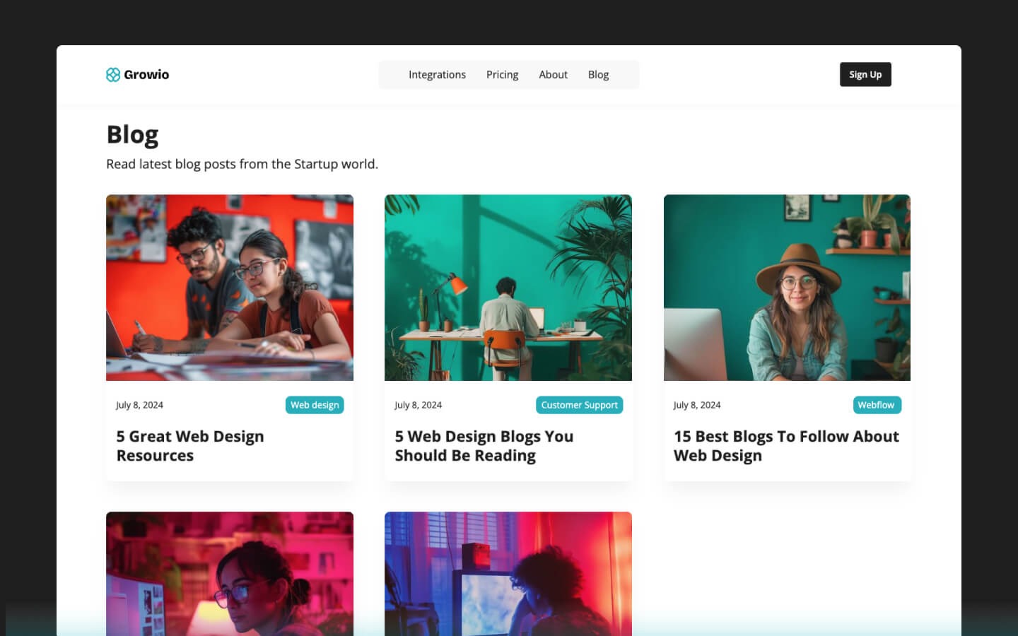 Growio - Startup and Marketing Themed Webflow Template Image 2