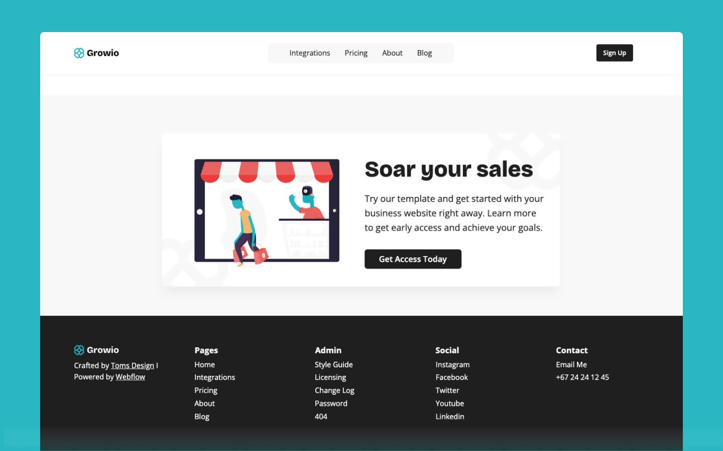 Growio - Startup and Marketing Themed Webflow Template Image 3