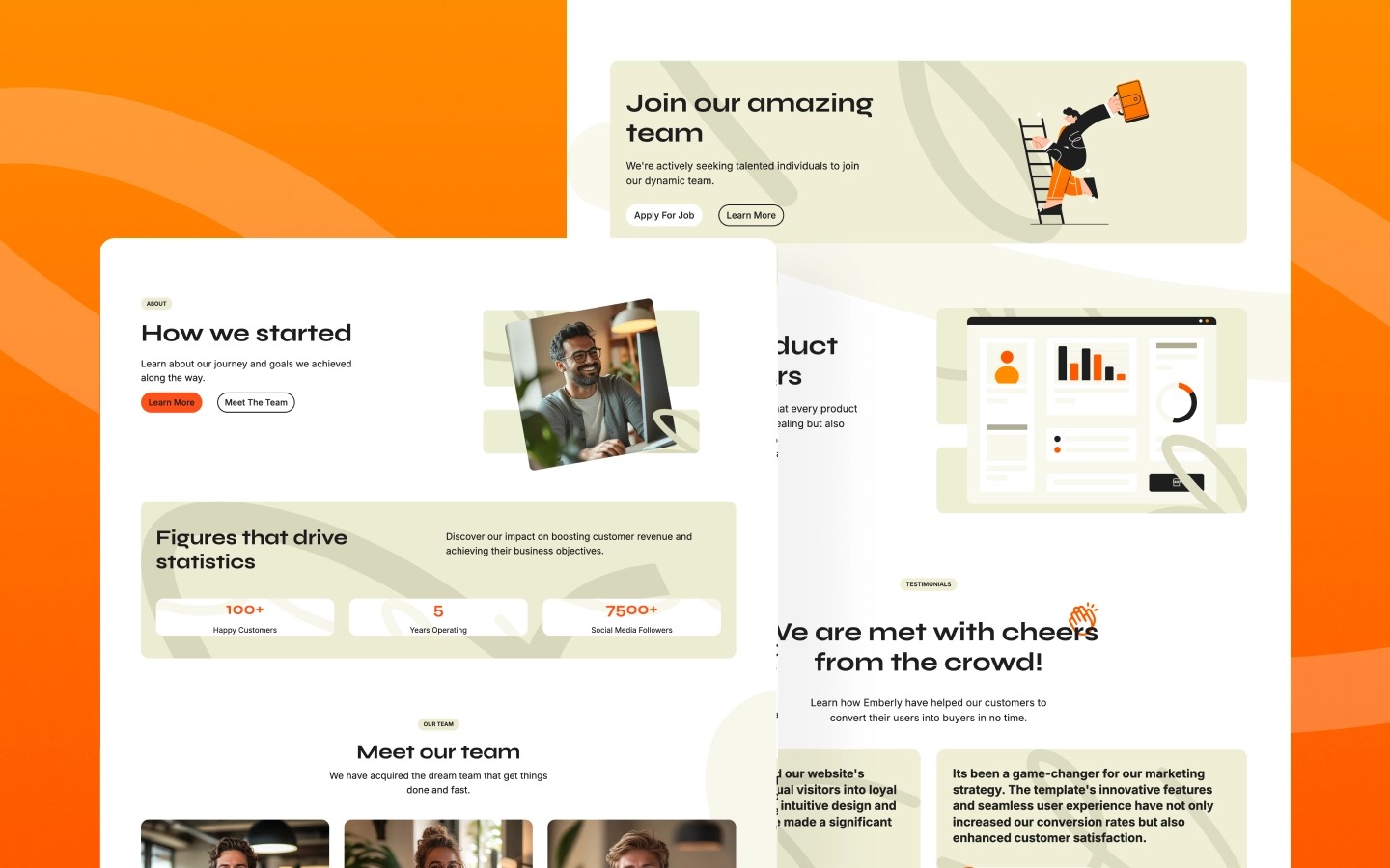 Emberly - Marketing Themed Landing Page Webflow Template Image 1