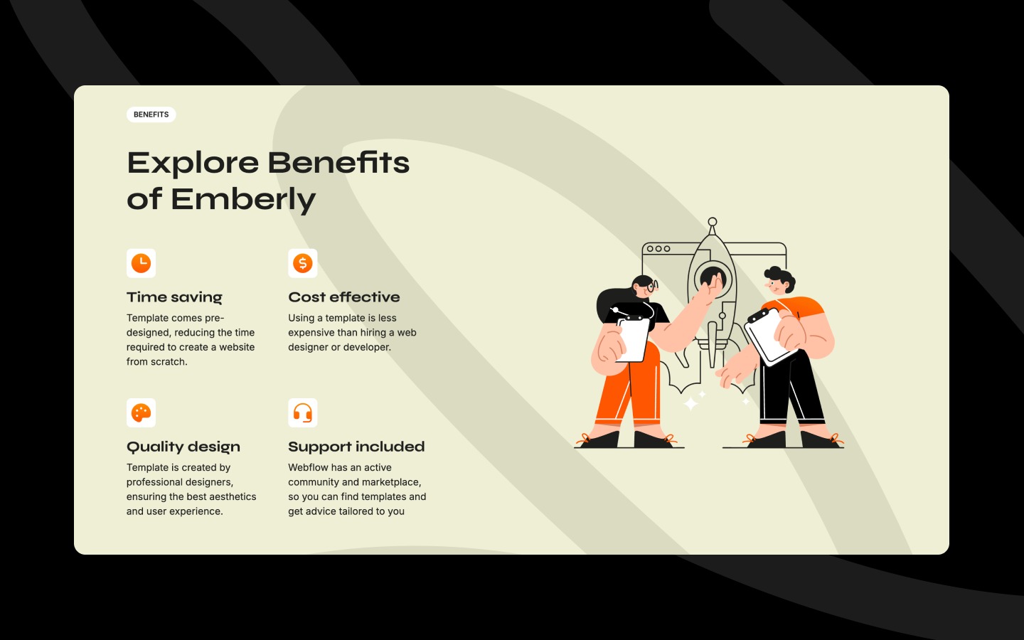 Emberly - Marketing Themed Landing Page Webflow Template Image 2