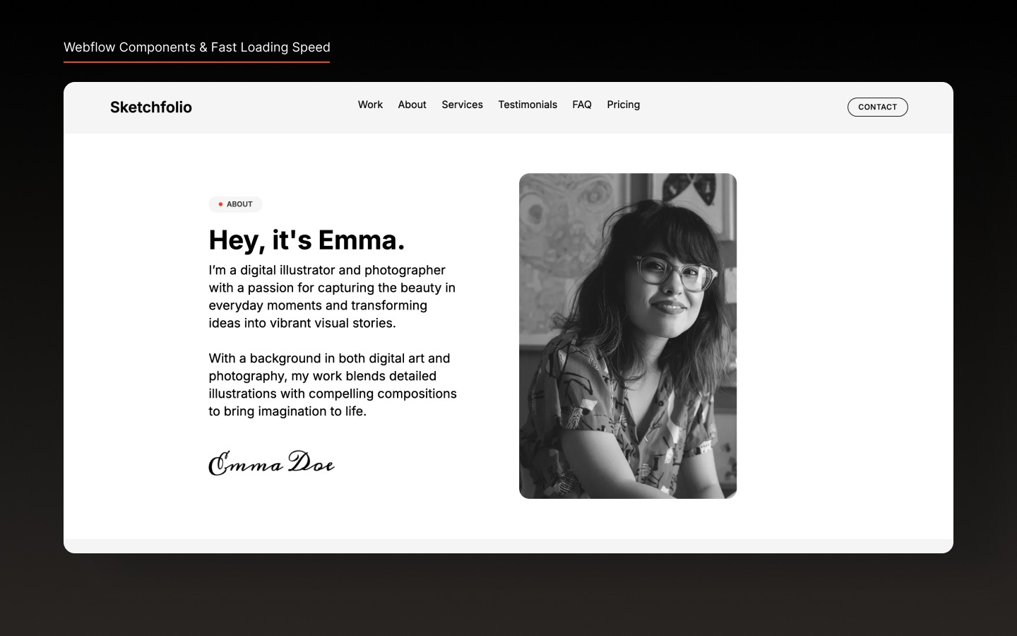 Sketchfolio - Creative Portfolio & Agency Themed Webflow Template Image 1