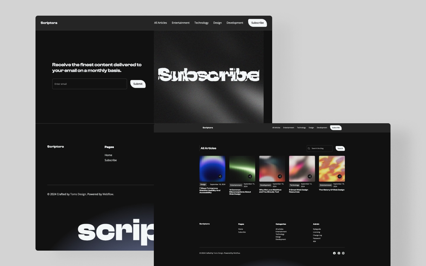 Scriptora - Blog & Editorial Themed Webflow Template Image 1