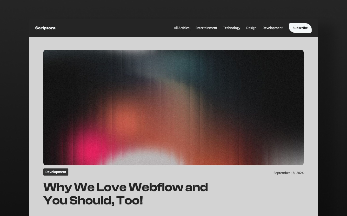 Scriptora - Blog & Editorial Themed Webflow Template Image 3