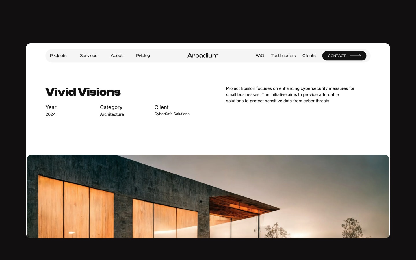 Arcadium - Architecture & Interior Design Themed Webflow Template Image 0
