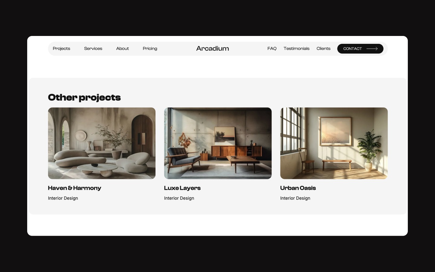 Arcadium - Architecture & Interior Design Themed Webflow Template Image 2