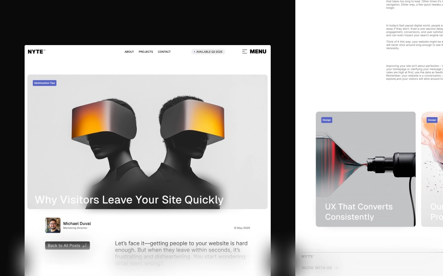 Nyte - Creative Portfolio & Agency Themed Webflow Template Image 1