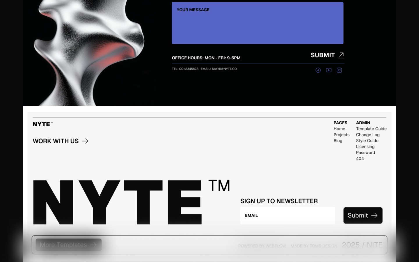 Nyte - Creative Portfolio & Agency Themed Webflow Template Image 3