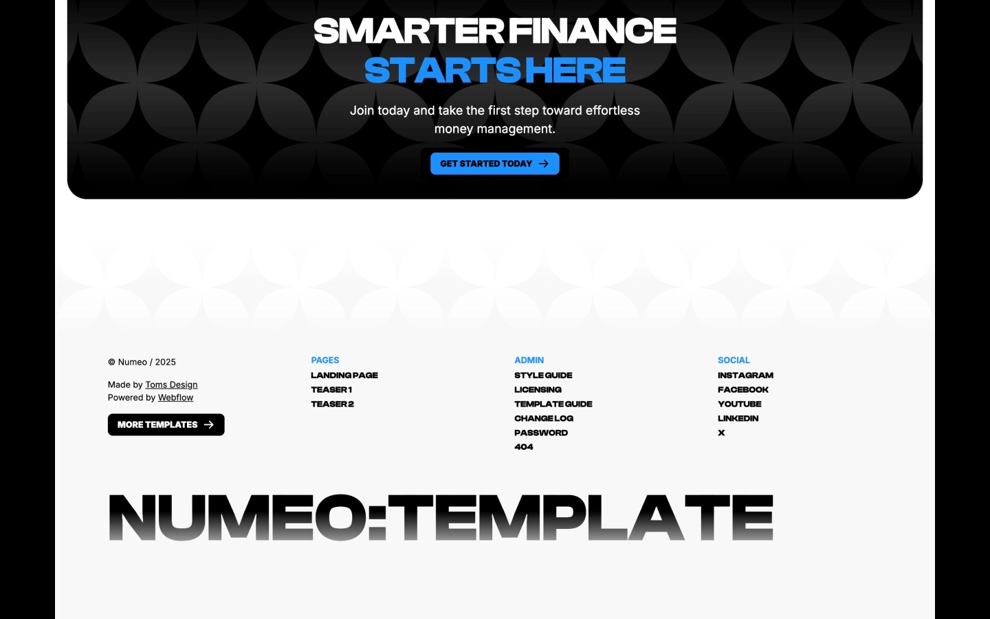 Numeo - Finance Themed Landing Page Webflow Template Image 3
