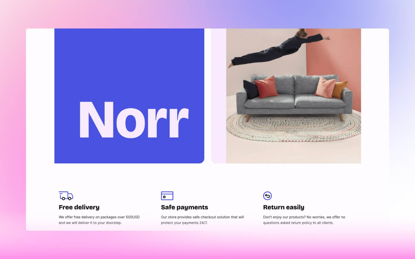 Norr - Furniture & Ecommerce Themed Webflow Template Image 1