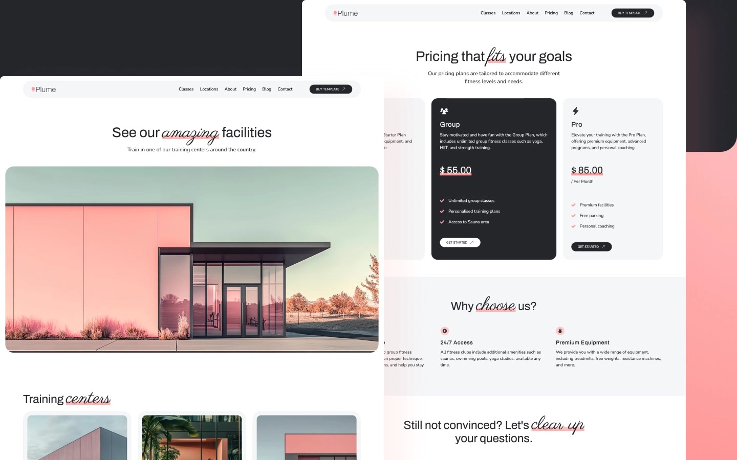 Plume - Fitness & Wellness Themed Webflow Template Image 2