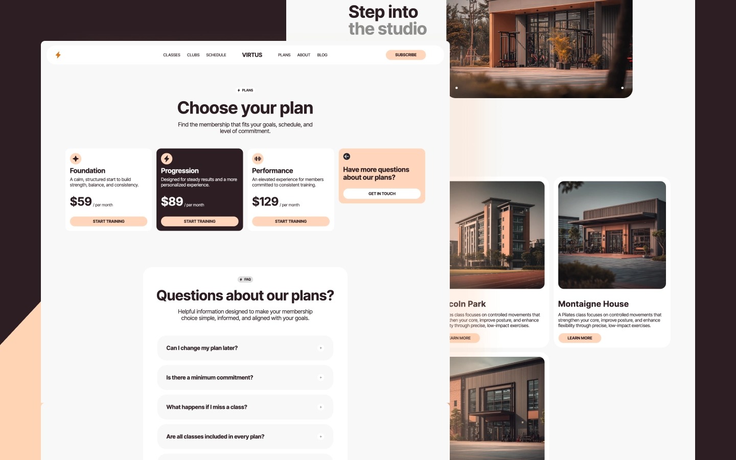 Virtus - Fitness & Wellness Themed Webflow Template Image 1