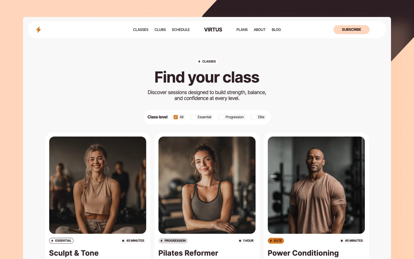 Virtus - Fitness & Wellness Themed Webflow Template Image 2