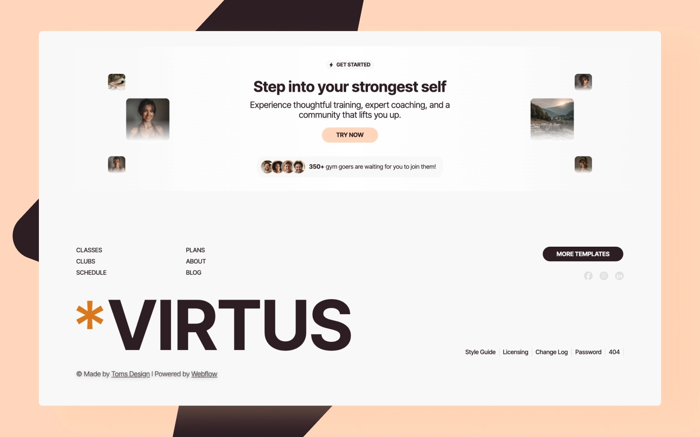 Virtus - Fitness & Wellness Themed Webflow Template Image 3