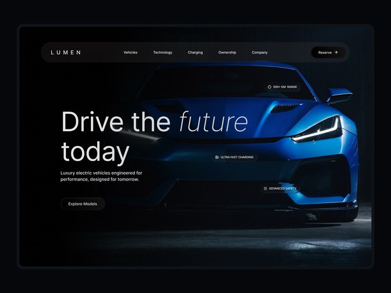 EV Mobility Landing Page Design