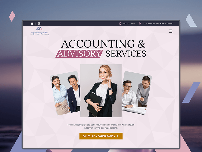 ADAPT Accounting Services Redesign UX/UI in Figma