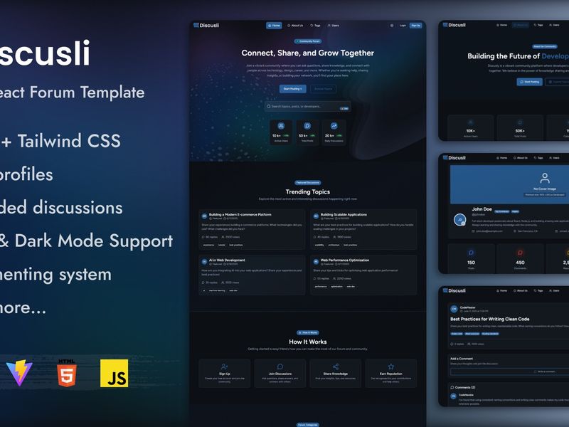 Forum Community Website UI Design
