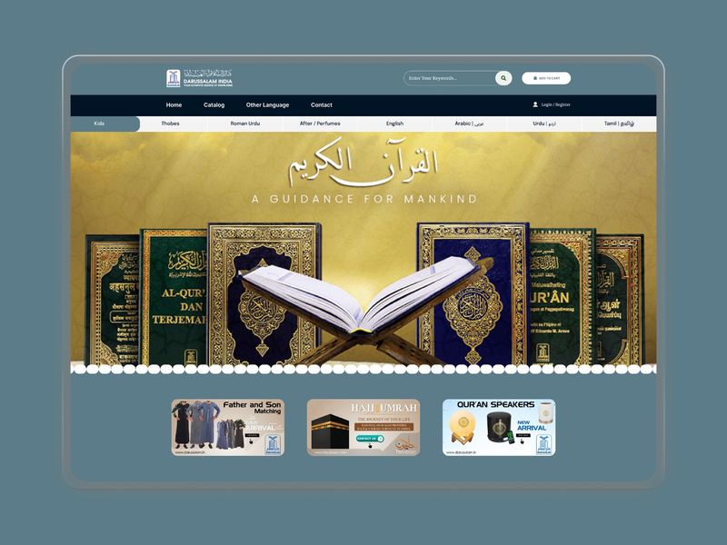 E-Commerce UI Inspiration: Multi-Language Bookstore Layout