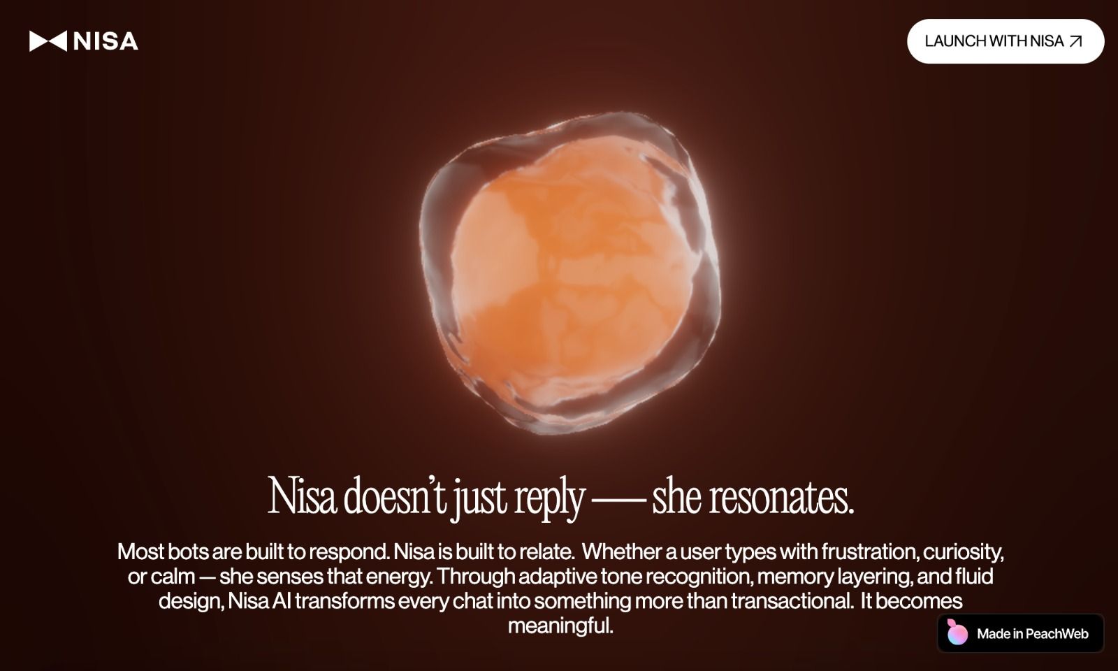 Nisa AI – Made with PeachWeb
