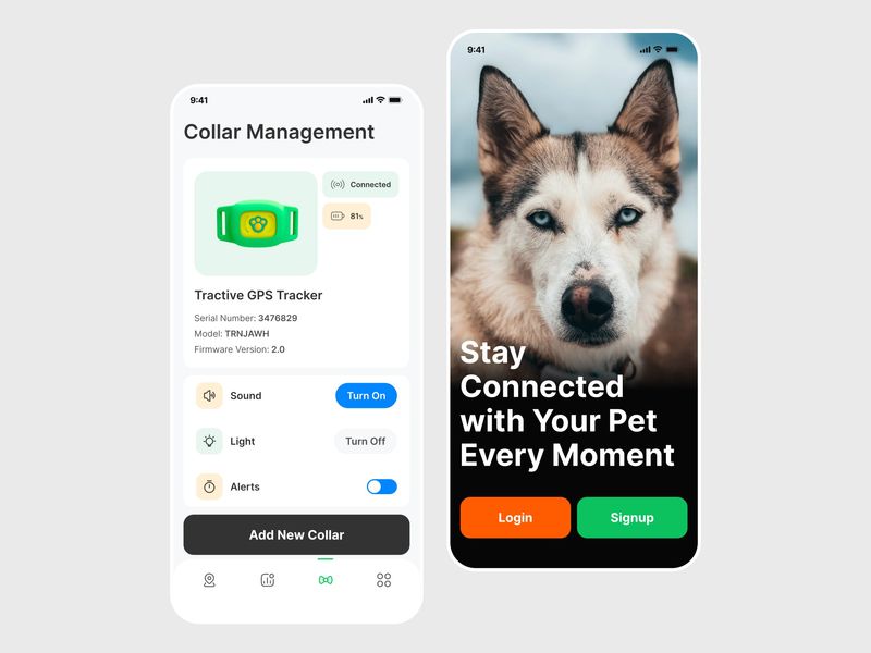 Smart Pet Collar Management App UI 🐾
