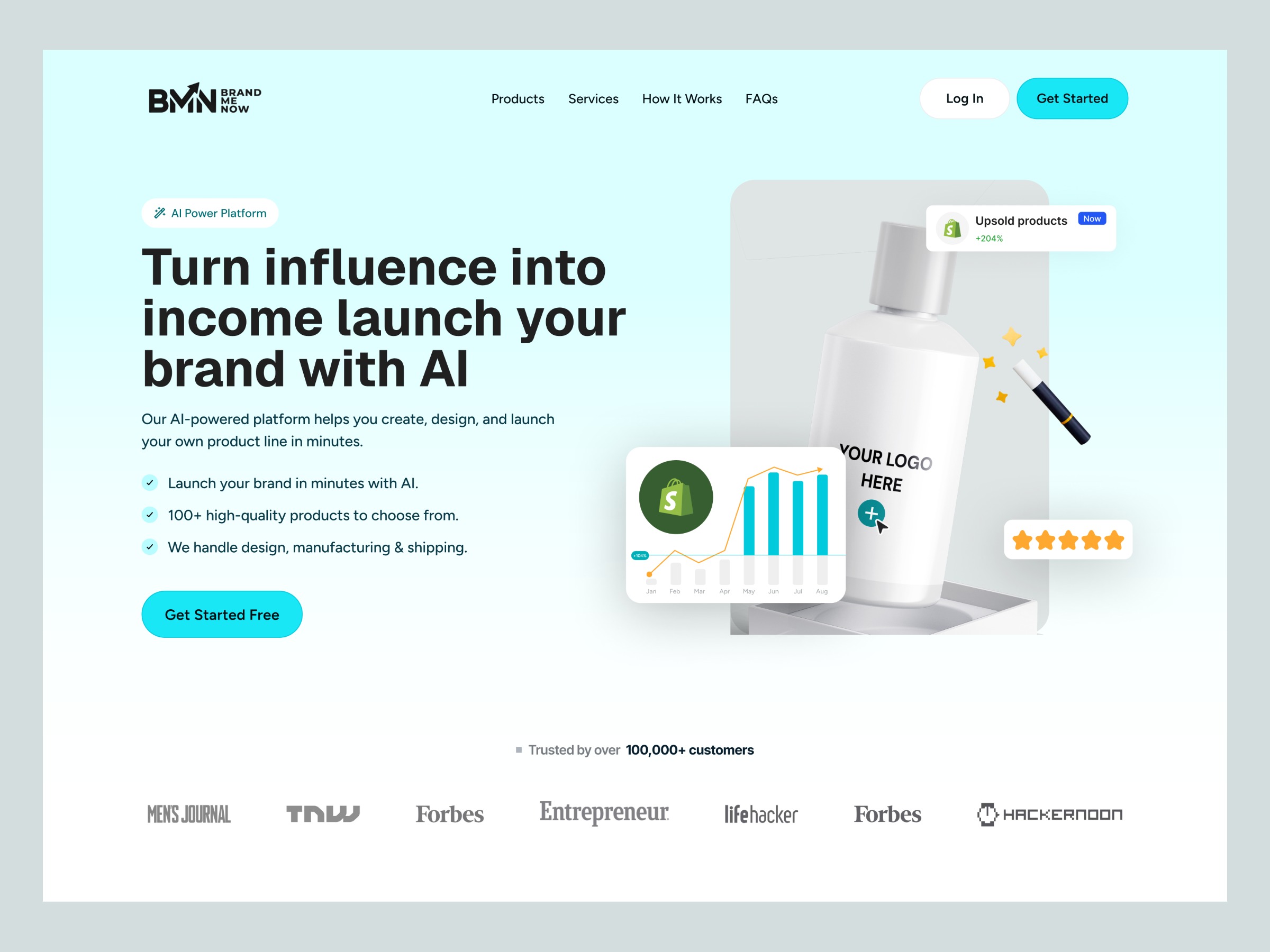 Brand Me Now - AI SaaS Website for Brand Creation Image 0