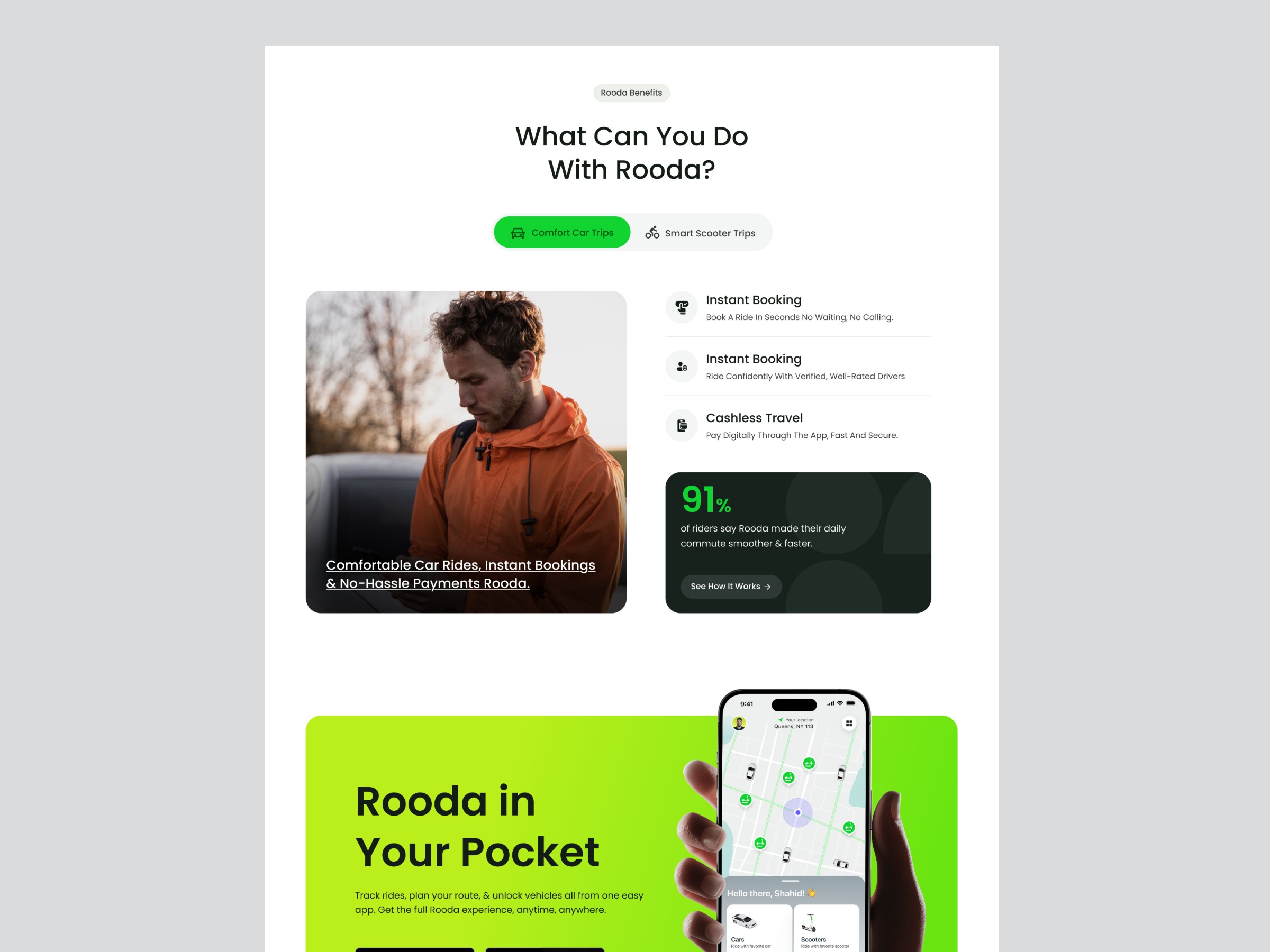 Rooda - Ride Sharing Landing Page Image 1