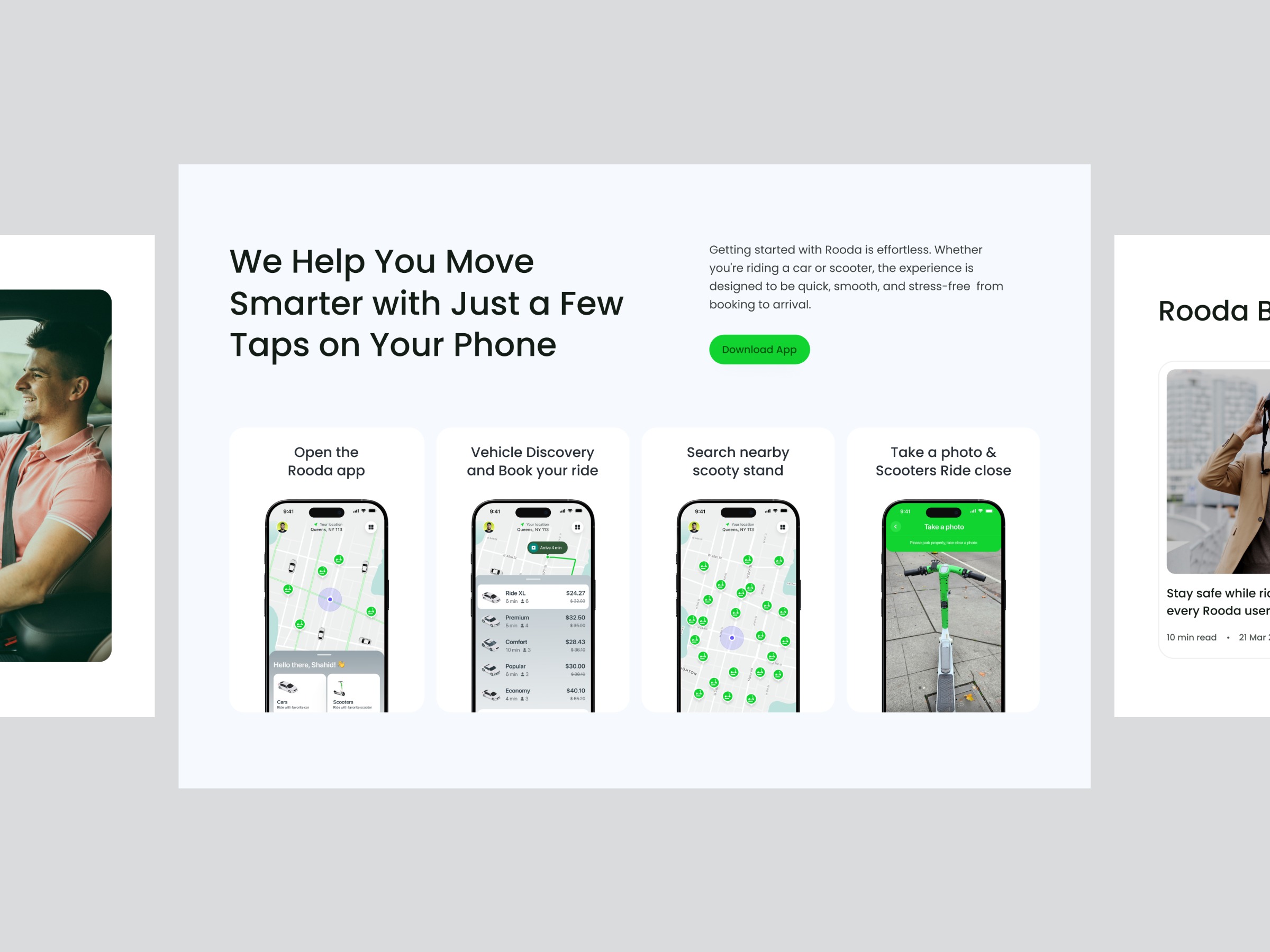 Rooda - Ride Sharing Landing Page Image 2