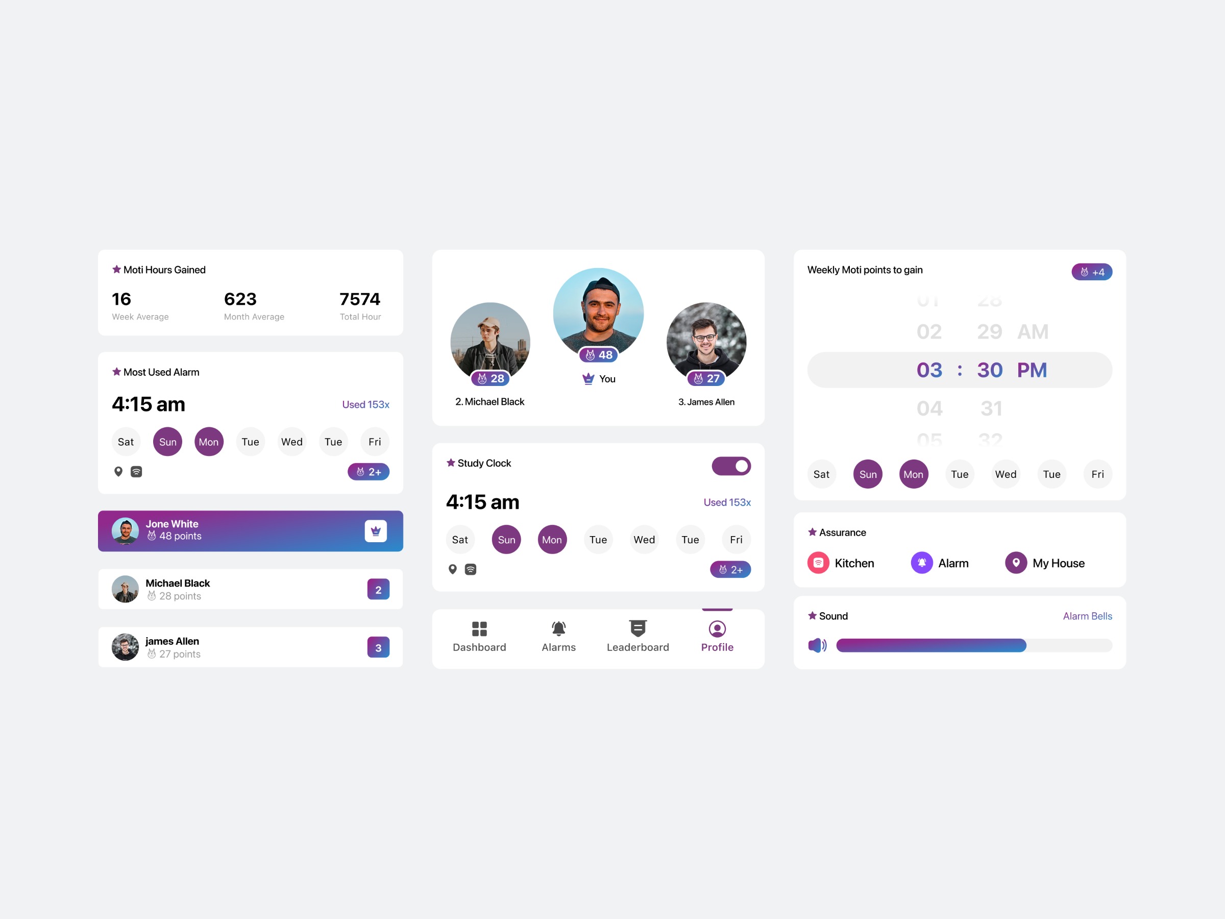 Moti Alarm - Smart Alarm System App Design Image 1