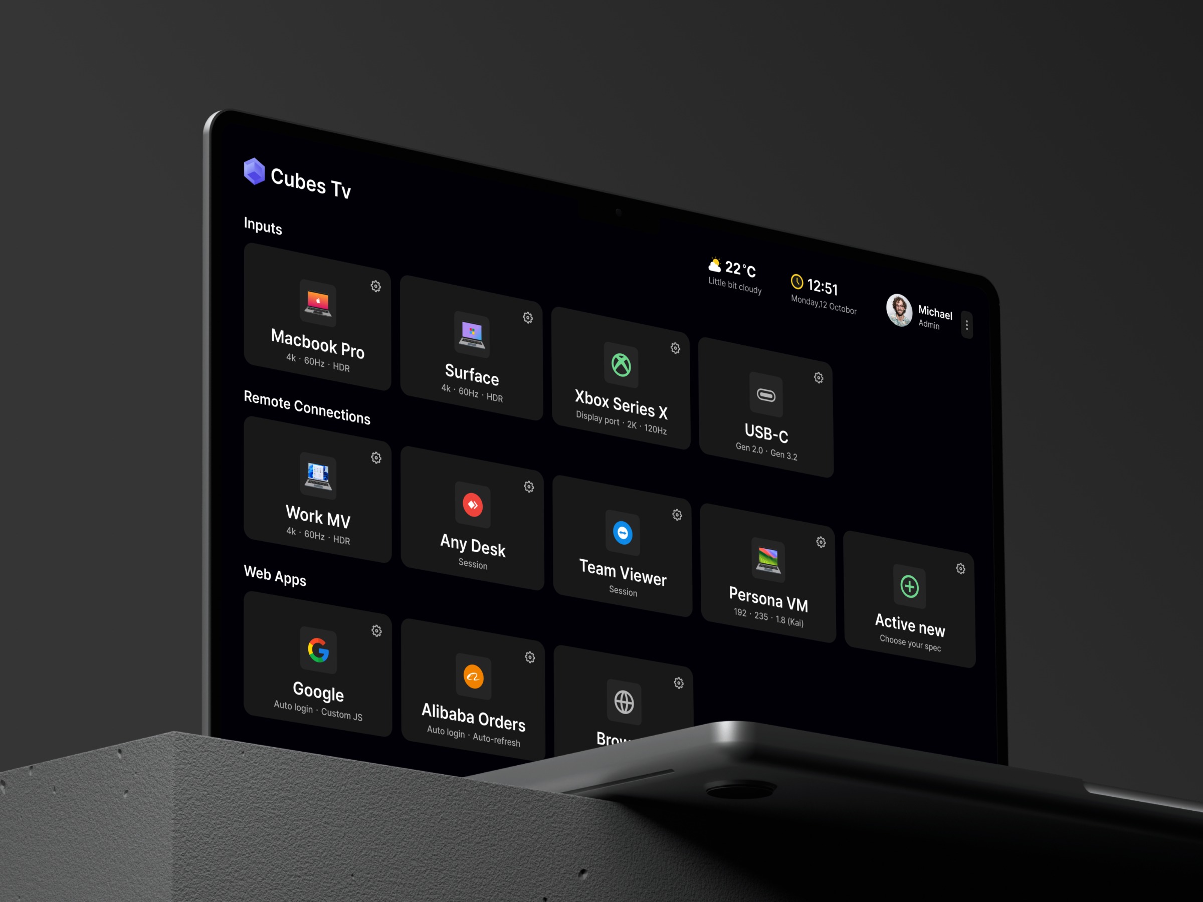 Cubes OS — TV Operating System | SaaS UI Design Image 0