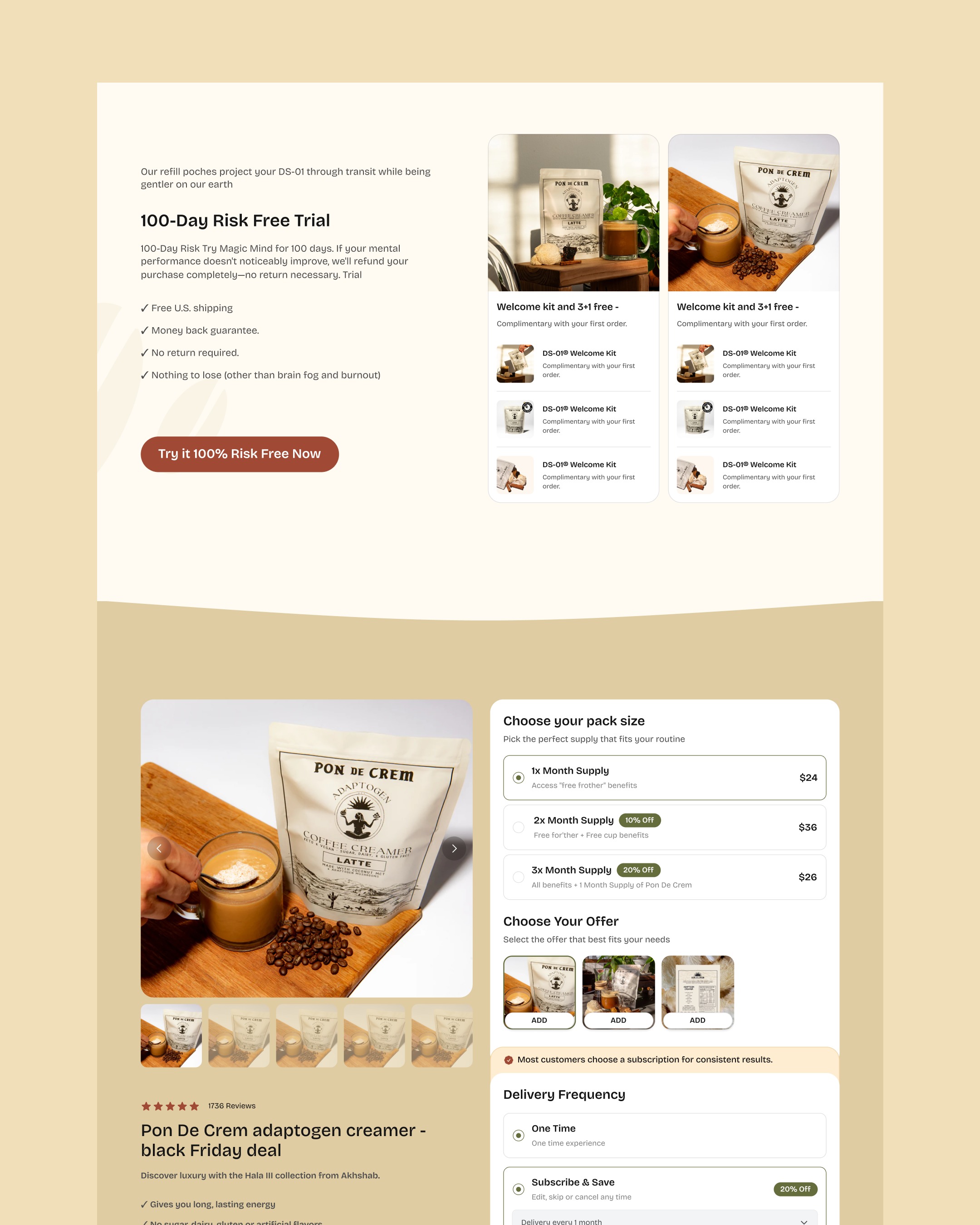 Pon De Crem – Website Design for Health and Wellness Product Image 1