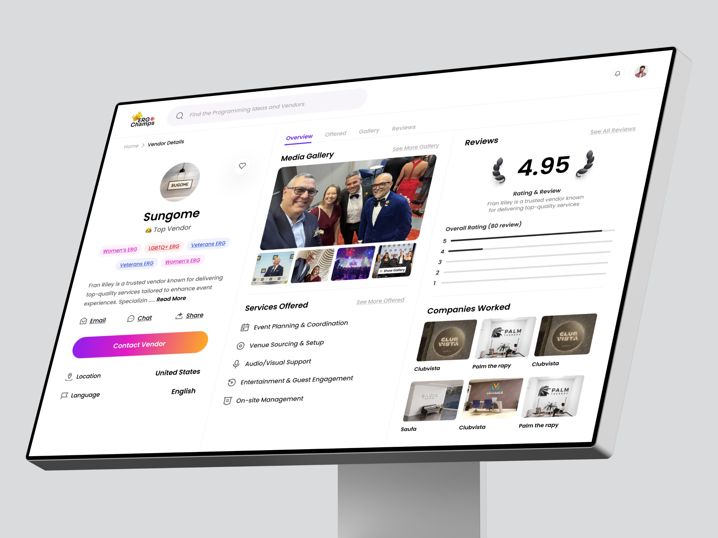 ERG Champs – Event Management dashboard | Entertainment Image 0