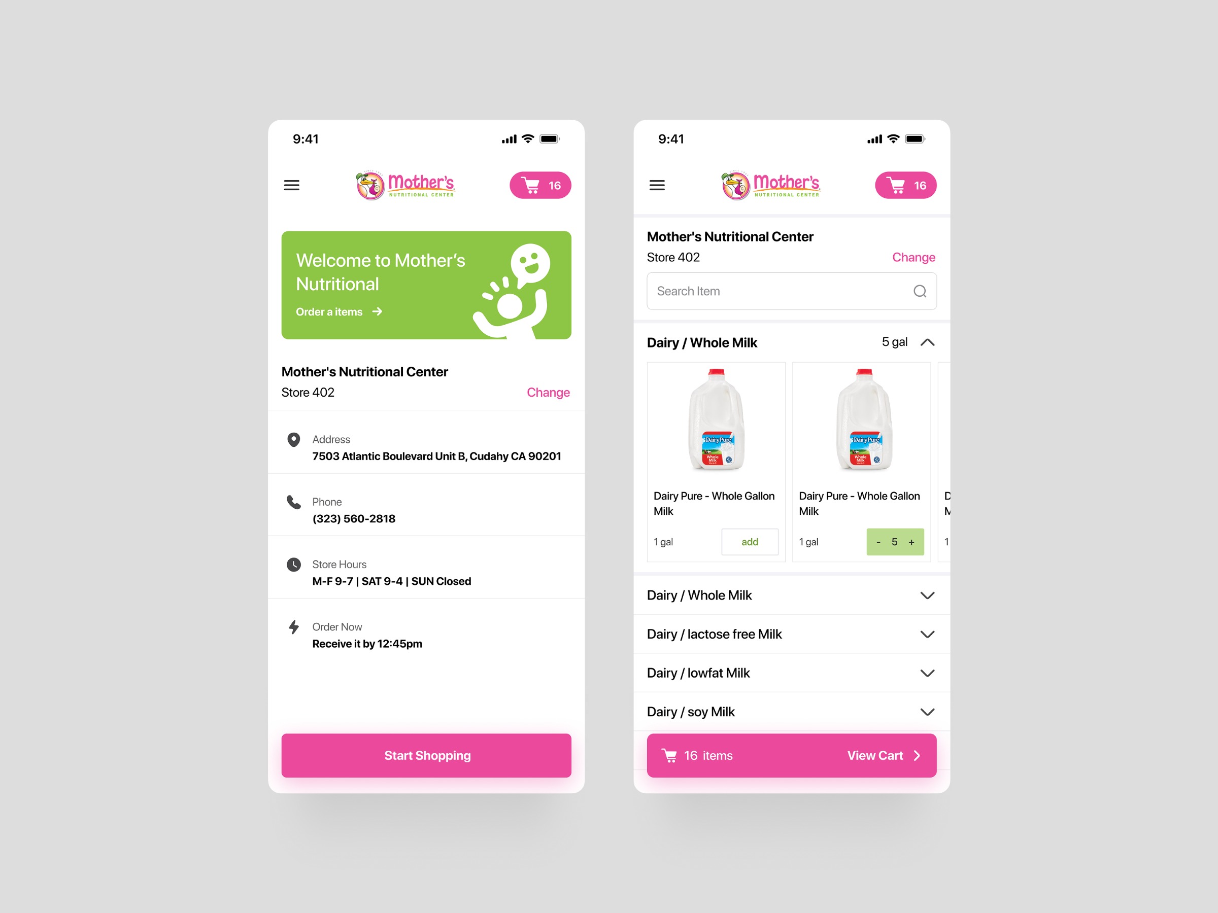 Mother’s Nutritional Center – Online Grocery App | Food E-commerce Image 0