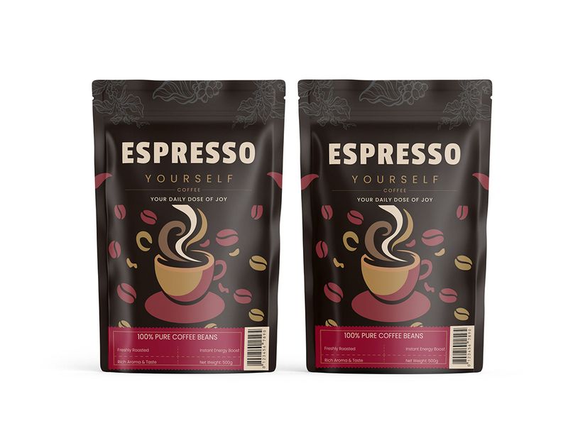 Espresso Modern Coffee Pouch Packaging Design
