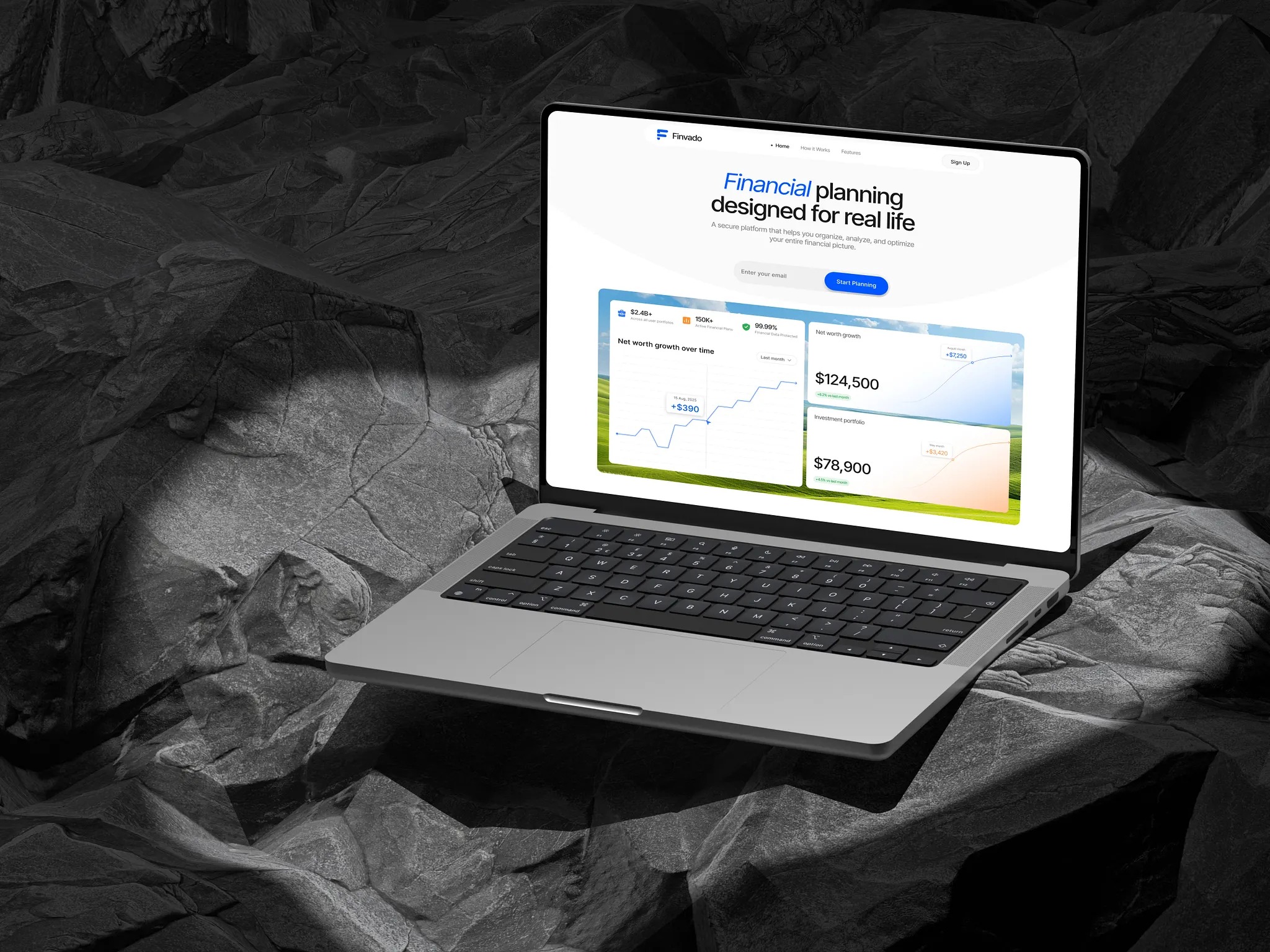 Financial Planning Platform Website Hero | Fintech Website Image 2