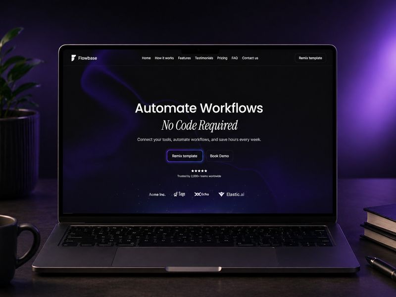 Flowbase FREE SaaS Framer template
