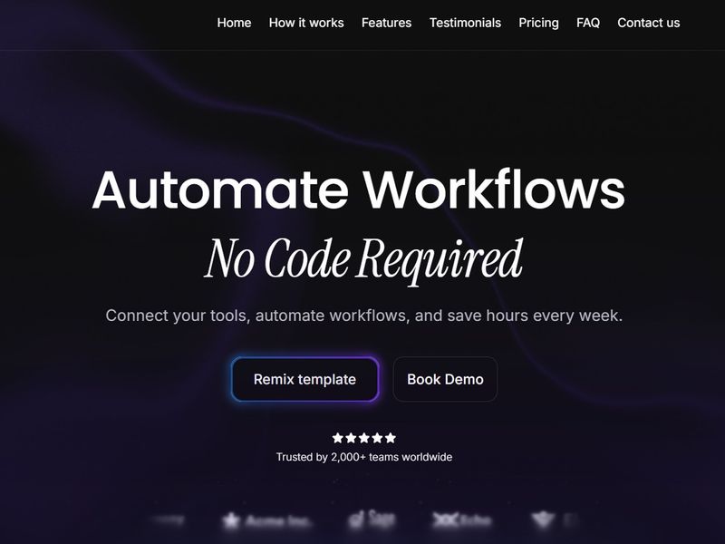 Flowbase FREE SaaS Framer template