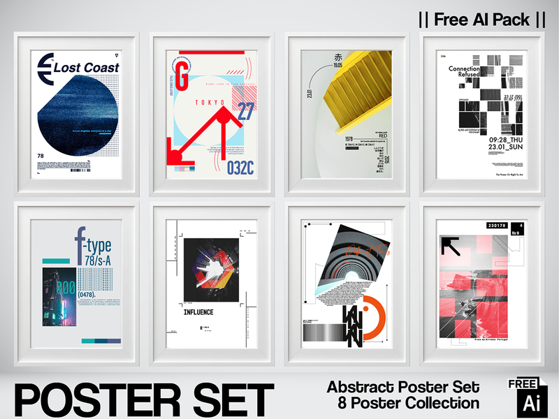 Abstract Poster Set Vol.02 — Free A3 AI Pack