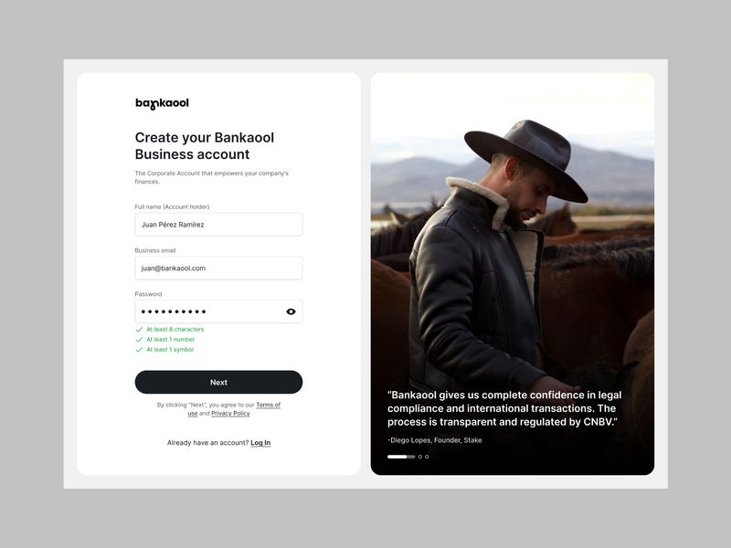 Fintech Onboarding for Business Account