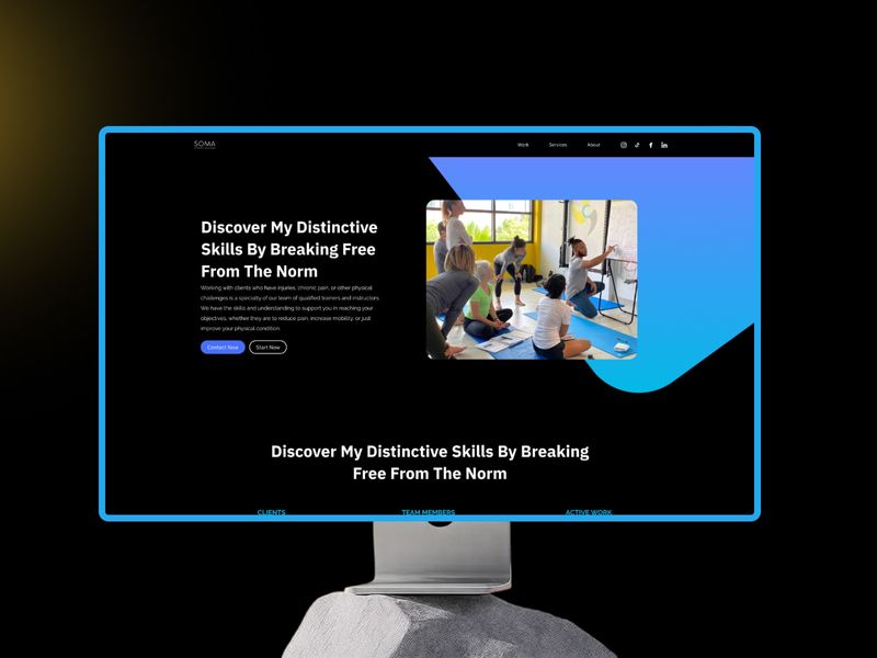 Premium Dark Mode UI – Fitness & Athletic Wellness Web Design
