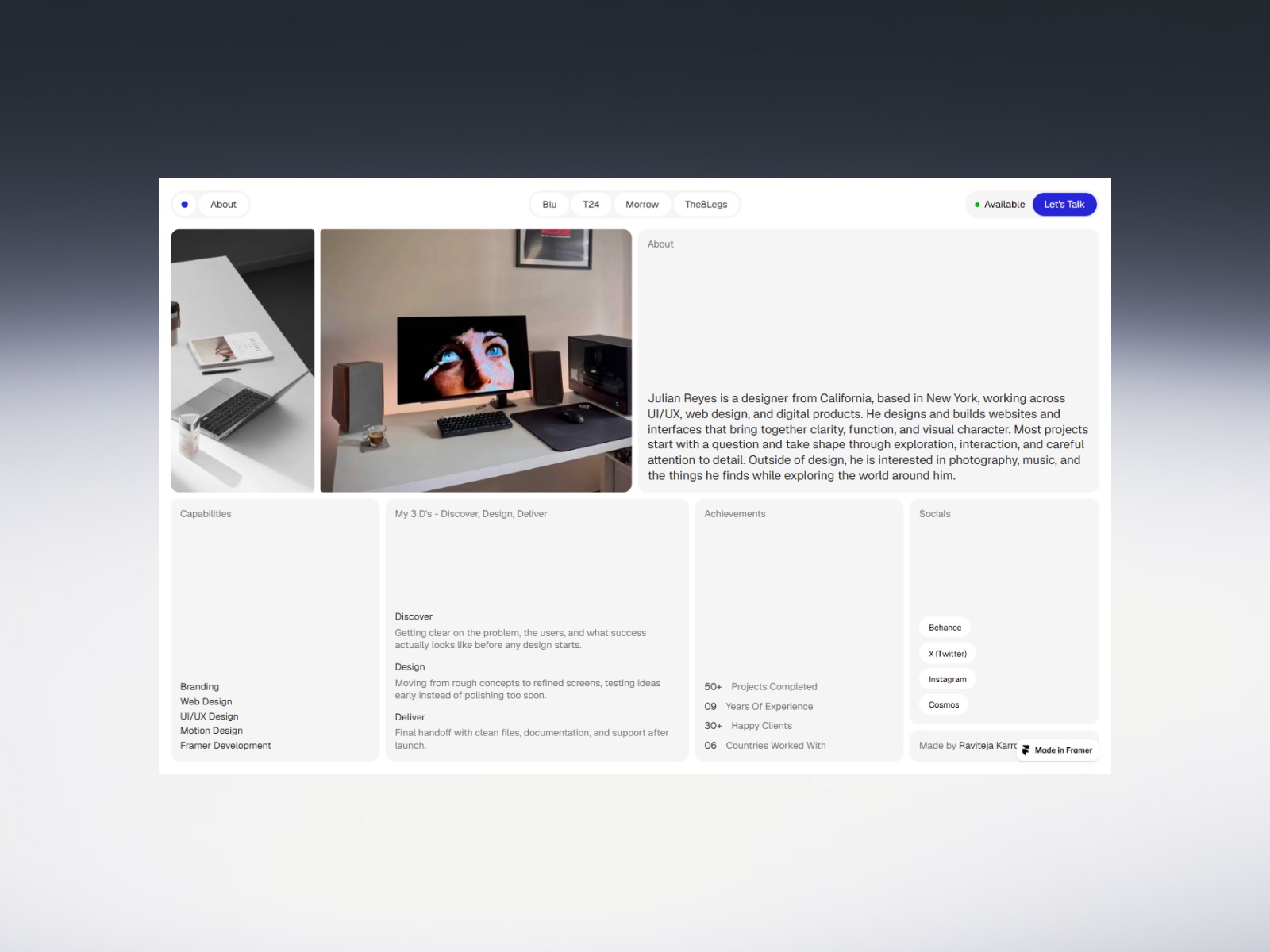 Oasis One — Free Portfolio Website Template for Framer Image 3