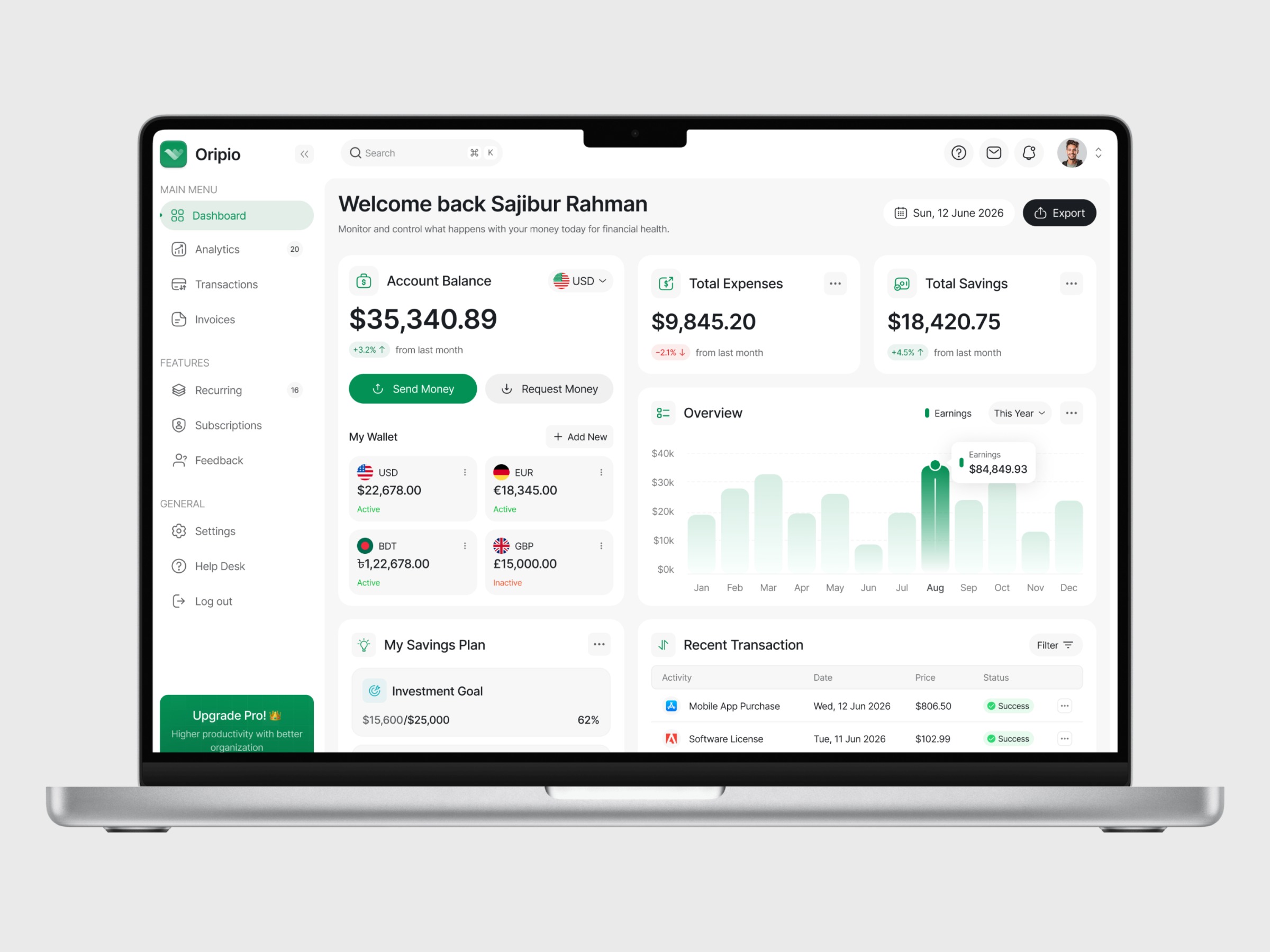 Finance Dashboard Design Image 2