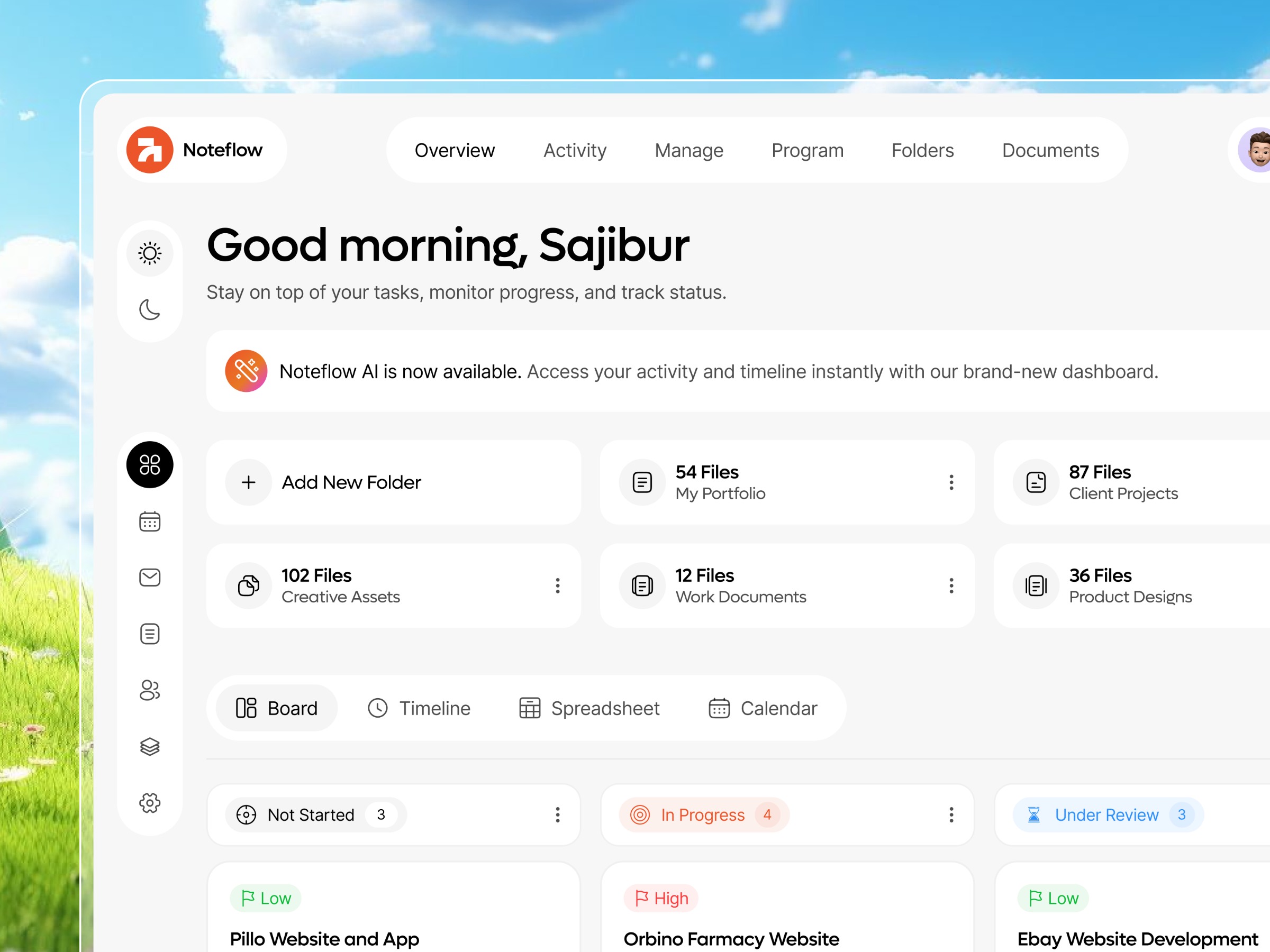 Project Management Dashboard Design Image 0
