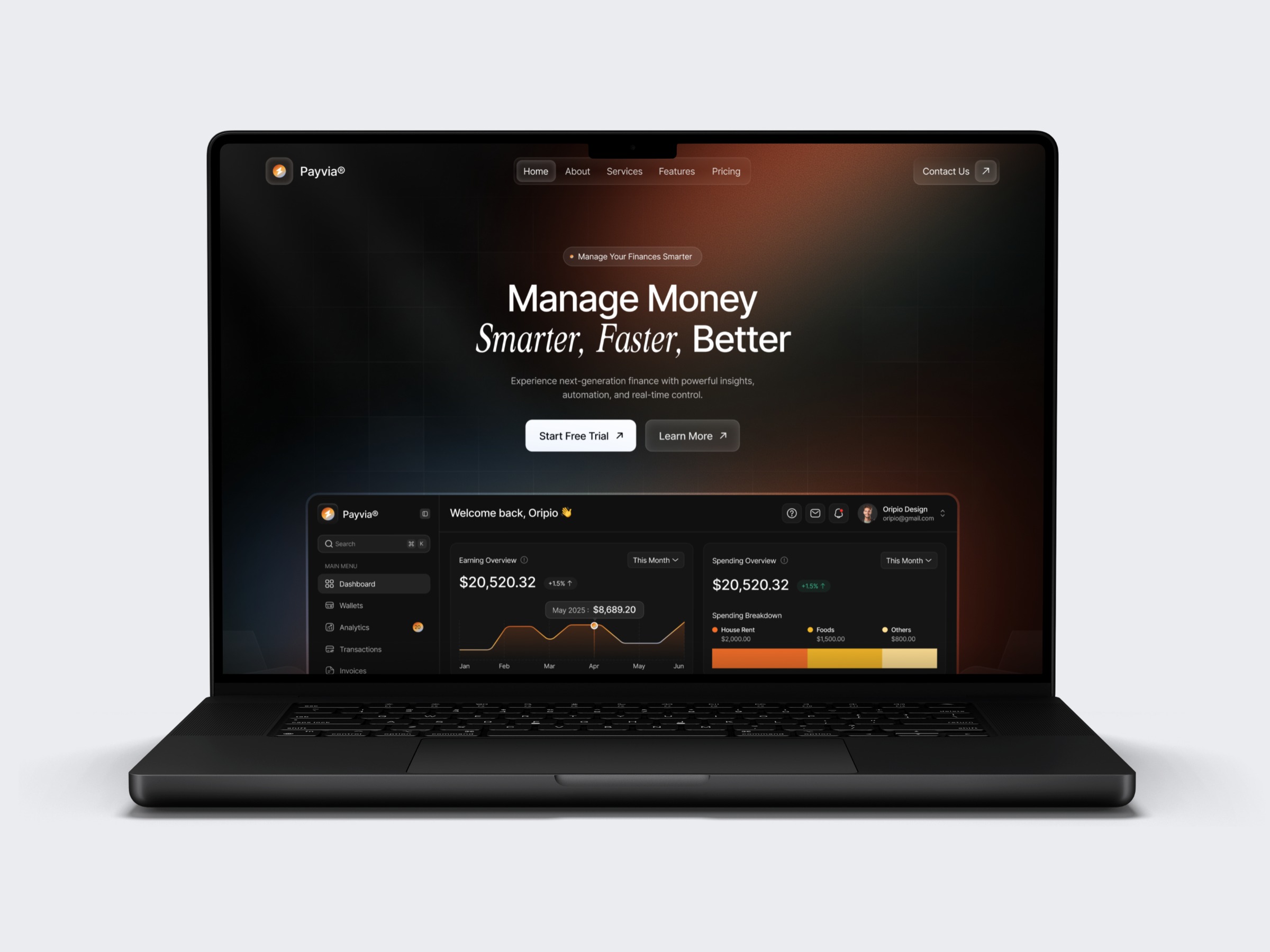 Payvia - Finance SaaS Landing Page Image 0