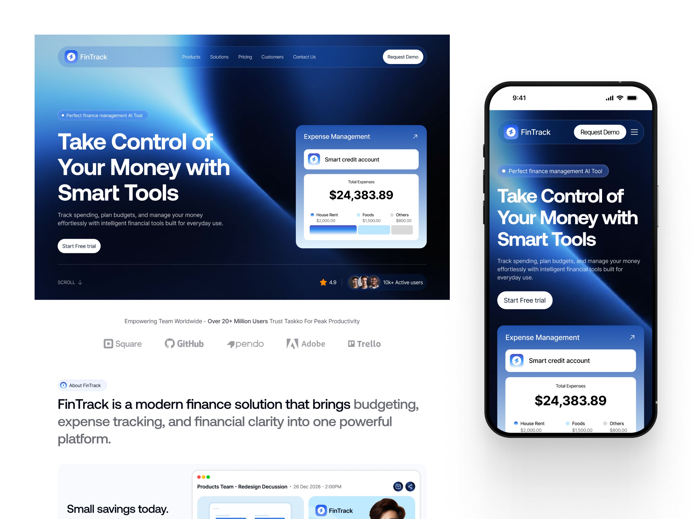 Finance SaaS Landing Page Image 0