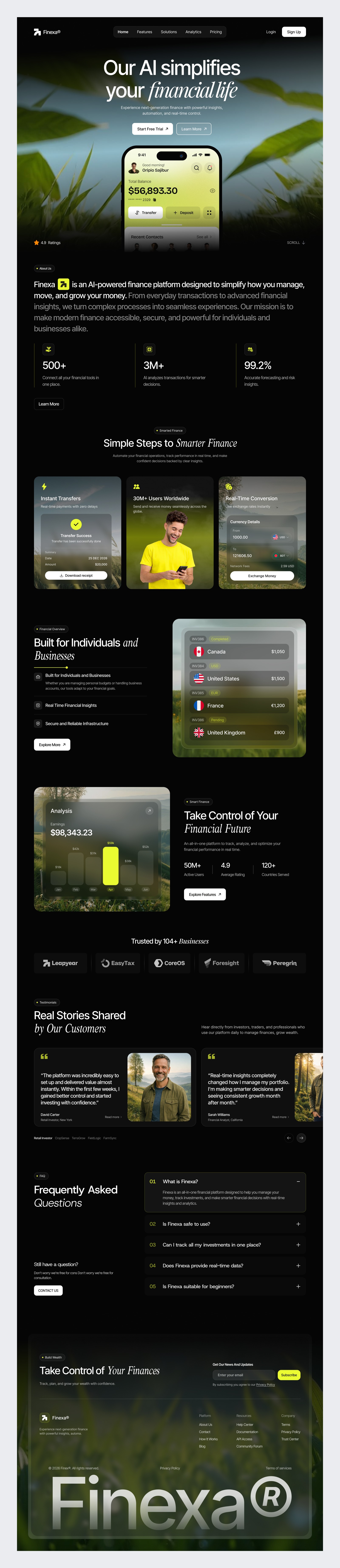 Finexa - Finance SaaS Landing Page UIUX Image 0