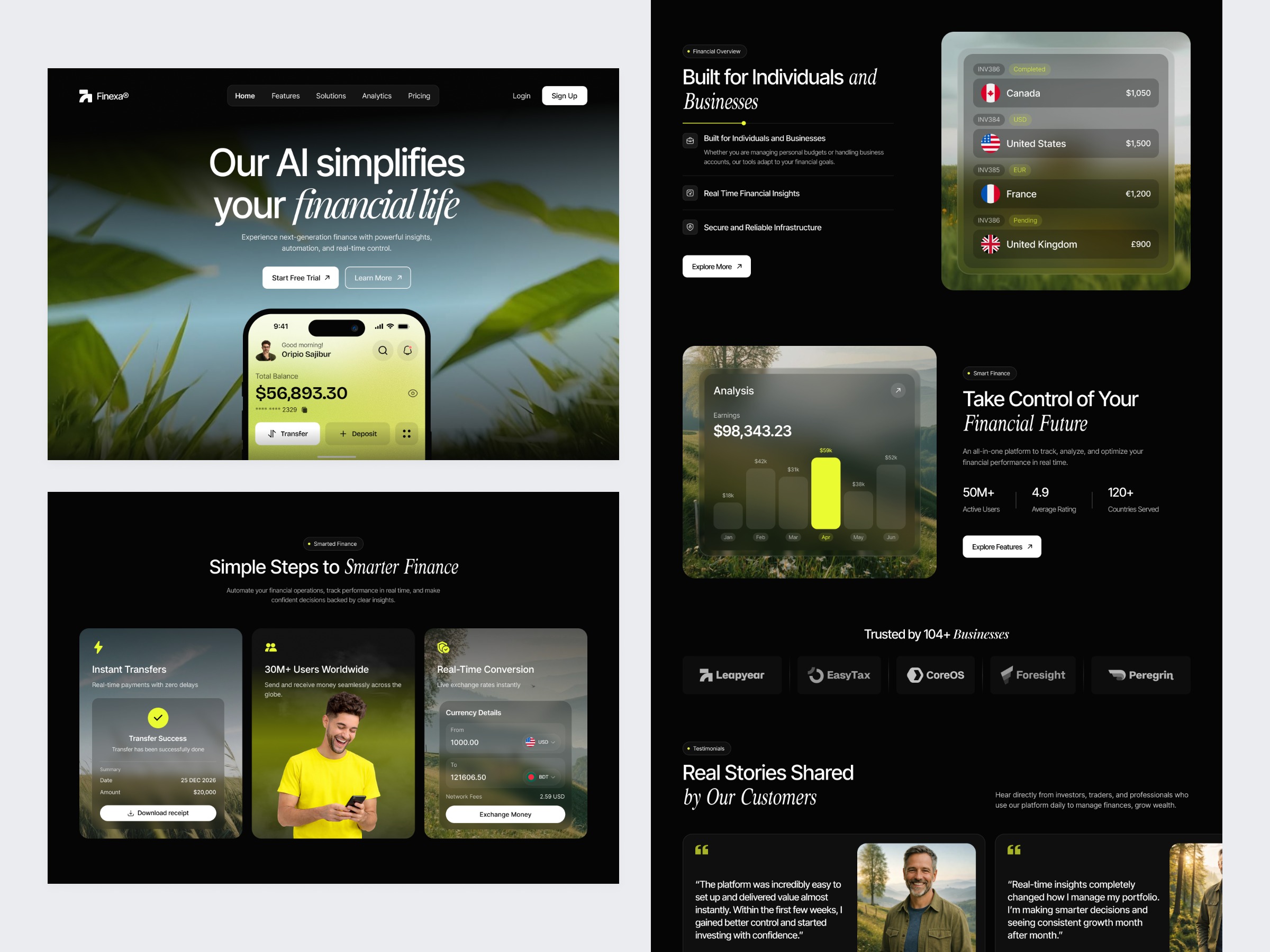 Finexa - Finance SaaS Landing Page UIUX Image 1