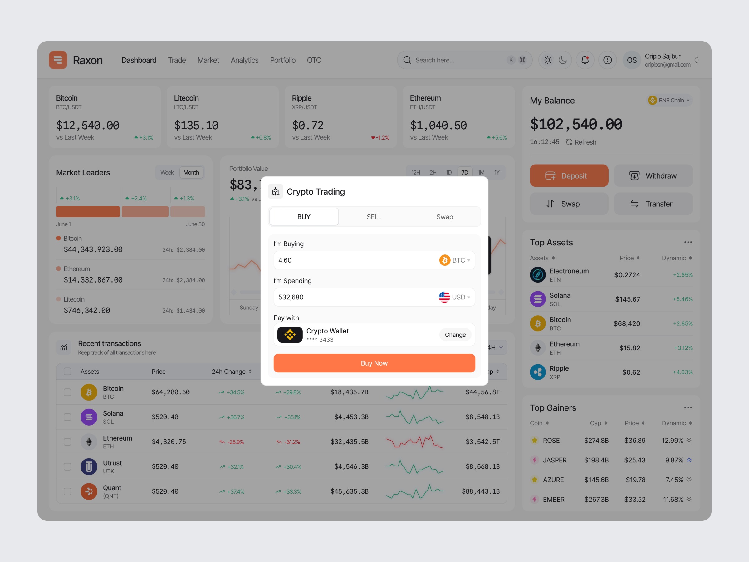 Crypto Dashboard Design Image 2