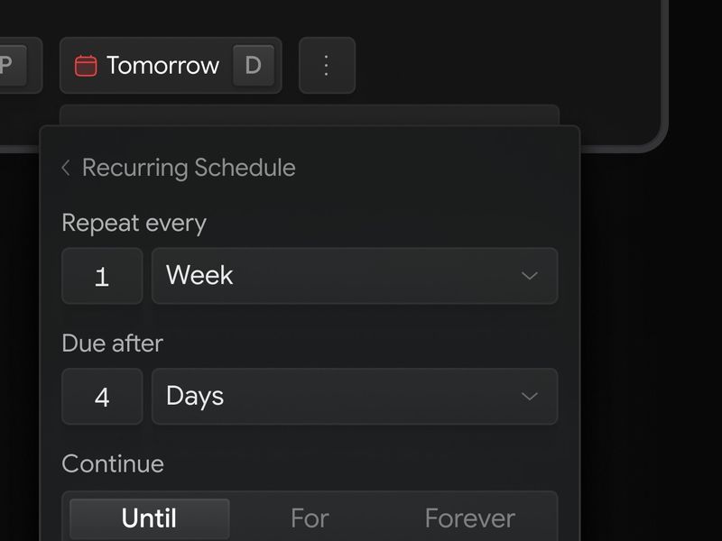 Recurring Schedule