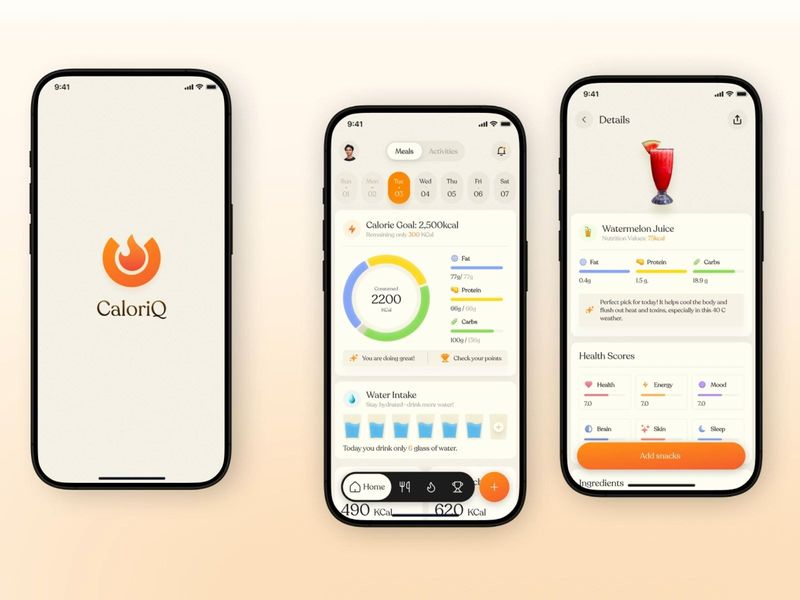 AI Calories Tracking Mobile App Design